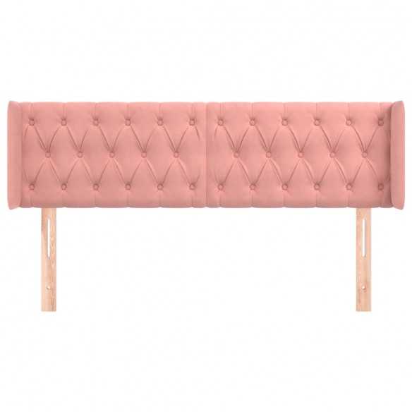 Tête de lit avec oreilles Rose 163x16x78/88 cm Velours
