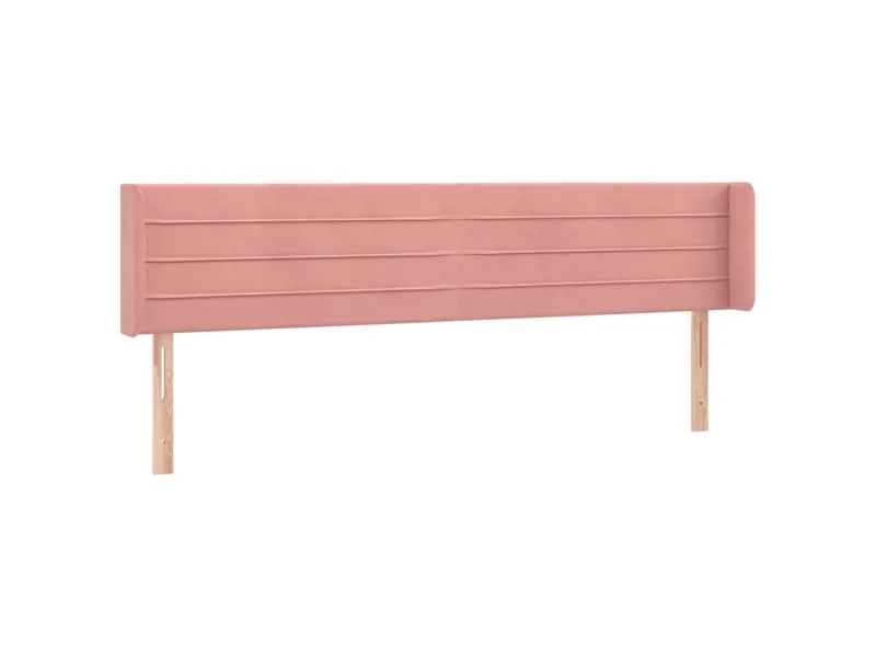 Tête de lit avec oreilles Rose 163x16x78/88 cm Velours