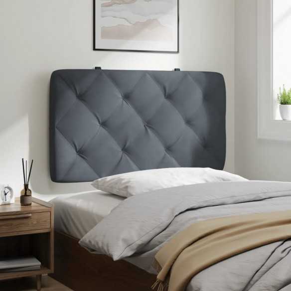 Coussin de tête de lit gris foncé 90 cm velours