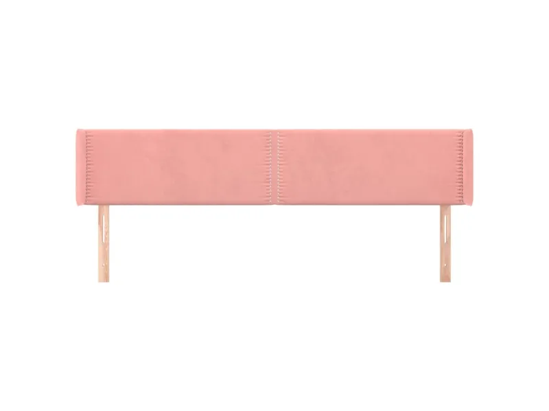 Tête de lit avec oreilles Rose 163x16x78/88 cm Velours