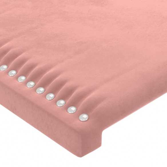 Tête de lit avec oreilles Rose 163x16x78/88 cm Velours