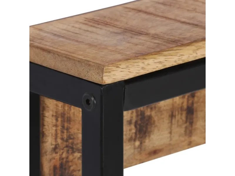 Porte-manteau 87x10x27 cm bois de manguier massif brut