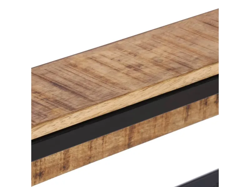 Porte-manteau 87x10x27 cm bois de manguier massif brut