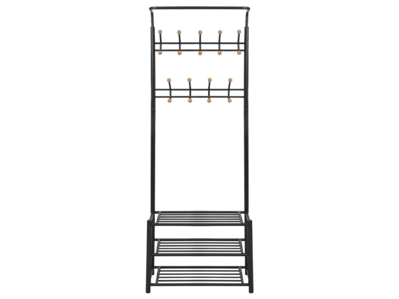 Porte-manteau avec rangement pour chaussures 68x32x182,5cm Noir