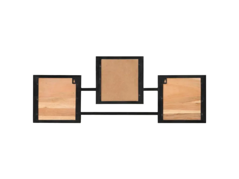 Porte-manteau mural 90x1x35 cm bois massif d'acacia et fer