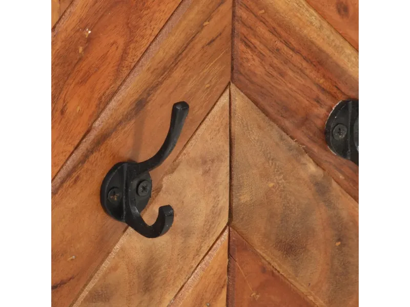 Porte-manteau mural 90x1x35 cm bois massif d'acacia et fer