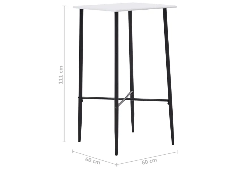 Table de bar Blanc 60 x 60 x 111 cm MDF