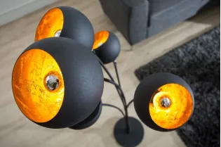 Lampadaire design en métal coloris or noir 170cm 2