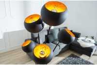Lampadaire design en métal coloris or noir 170cm