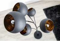 Lampadaire design en métal coloris or noir 170cm