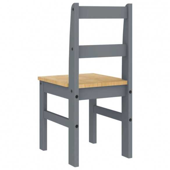 Chaises à manger lot de 2 Panama gris bois massif de pin