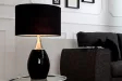Lampe à poser moderne en métal et en toile de couleur noire