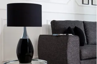 Lampe à poser moderne en métal et en toile de couleur noire 2