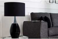 Lampe à poser moderne en métal et en toile de couleur noire