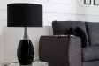 Lampe à poser moderne en métal et en toile de couleur noire