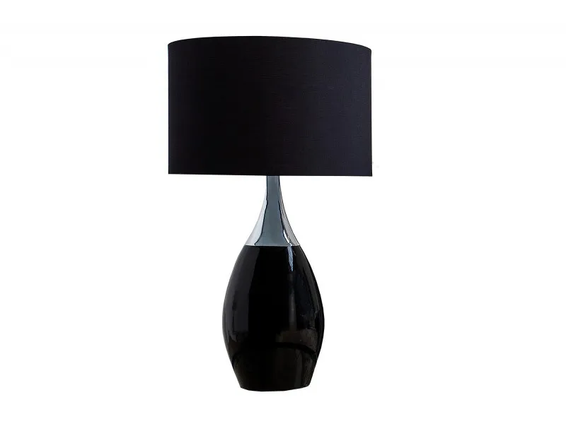 Lampe à poser moderne en métal et en toile de couleur noire