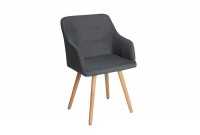 Lot de 2 fauteuils scandinaves en tissu gris foncé