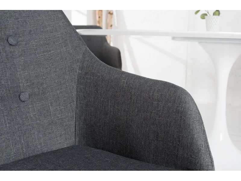 Lot de 2 fauteuils scandinaves en tissu gris foncé