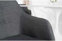 Lot de 2 fauteuils scandinaves en tissu gris foncé