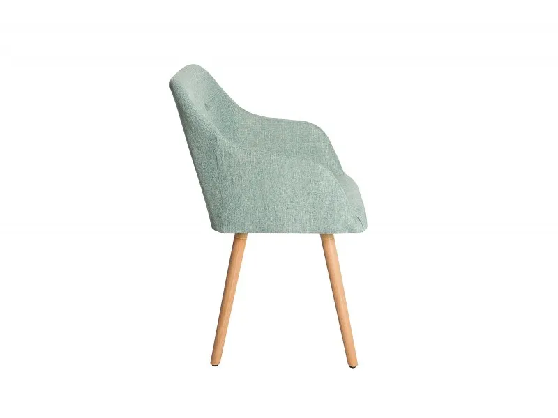 Lot de 2 fauteuils design scandinave en tissu vert menthe