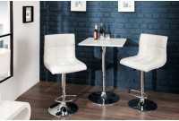Lot de 2 tabourets de bar design en simili cuir blanc