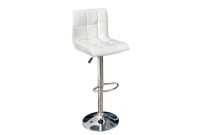 Lot de 2 tabourets de bar design en simili cuir blanc