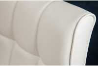 Lot de 2 tabourets de bar design en simili cuir blanc