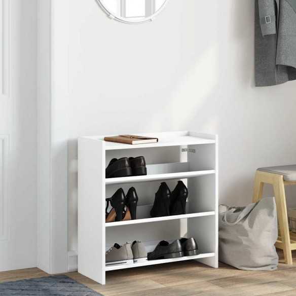 Étagère à chaussures blanc 60x25x62 cm bois d'ingénierie