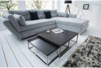 Ensemble de 2 tables basses moderne en MDF coloris noir laqué