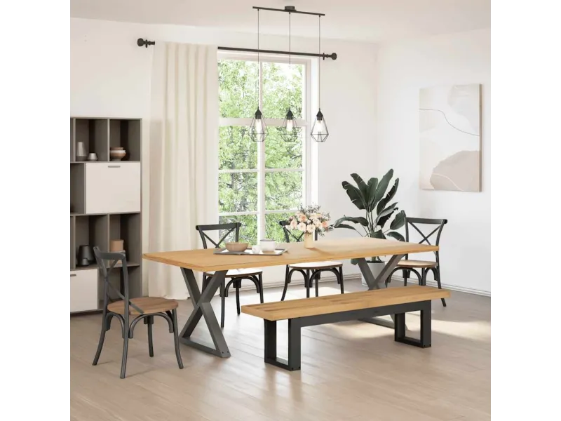 Banc à manger NOAIN pieds en forme de U 180x40x45 cm massif pin