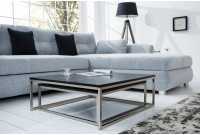 Ensemble de 2 tables basses moderne en MDF coloris noir laqué