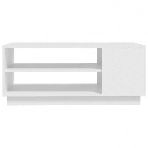 Table basse blanc 102x55x43 cm bois d'ingénierie