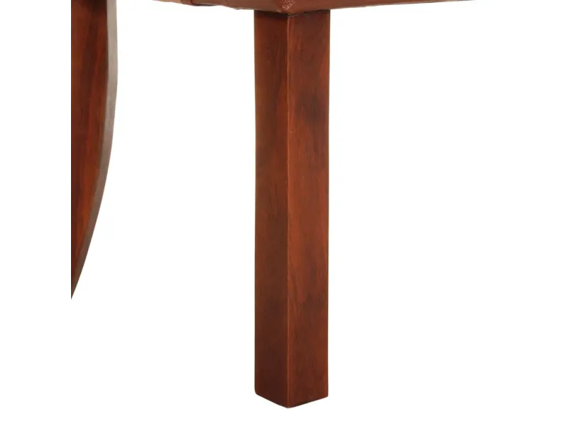 Chaises à manger lot de 2 marron cuir de chèvre véritable