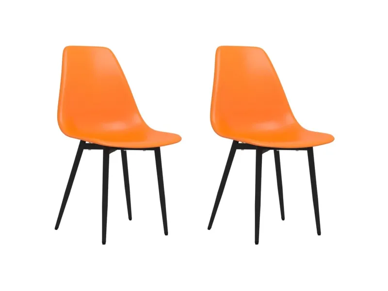 Chaises à manger lot de 2 orange PP