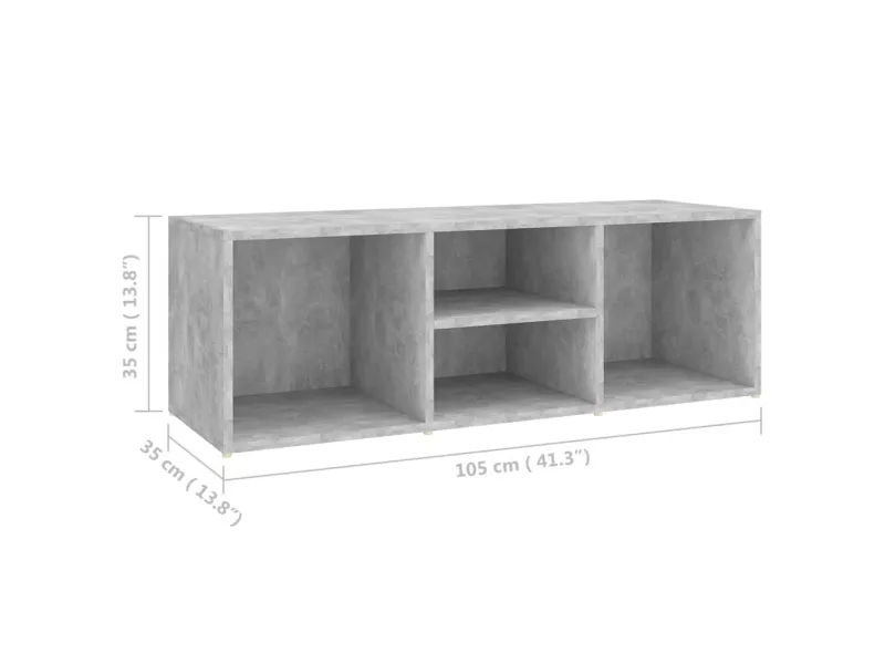 Banc à chaussures Gris béton 105x35x35 cm Aggloméré