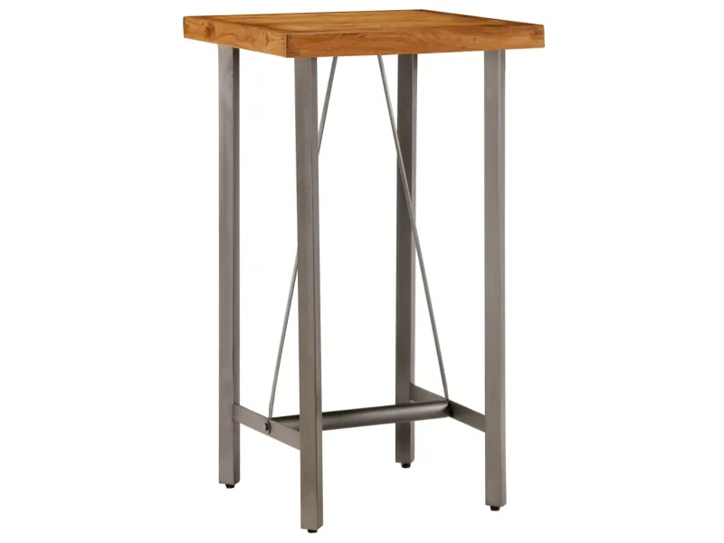 Table de bar Teck recyclé massif 60x60x107 cm