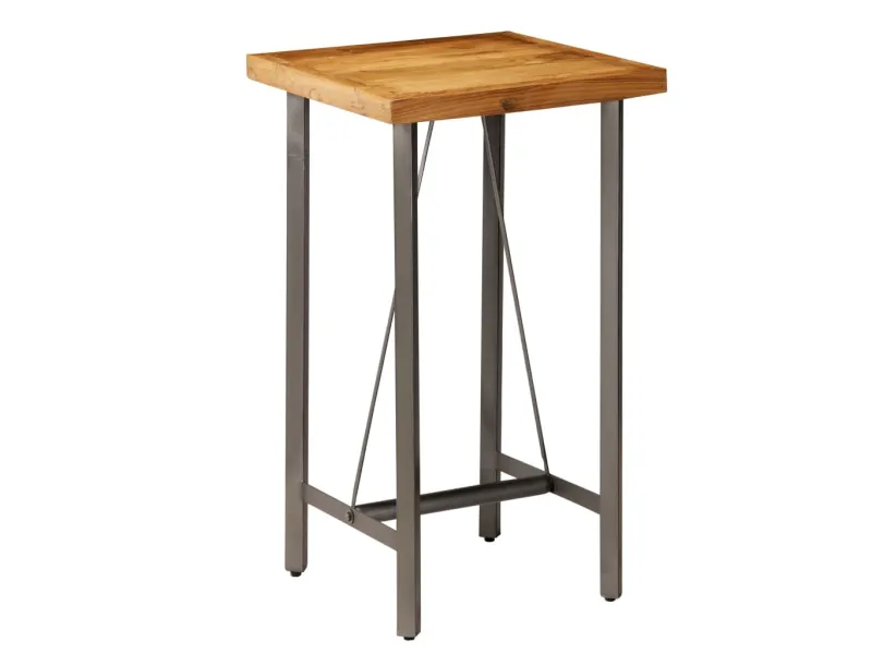 Table de bar Teck recyclé massif 60x60x107 cm