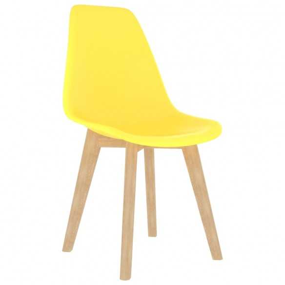 Chaises à manger lot de 2 jaune plastique