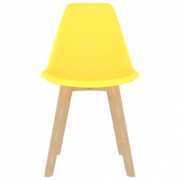 Chaises à manger lot de 2 jaune plastique