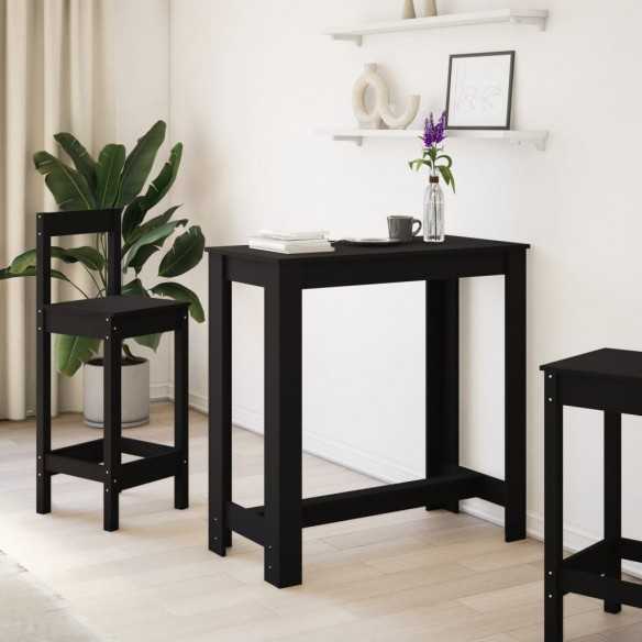 Table de bar noir 102x50x103,5 cm bois d'ingénierie