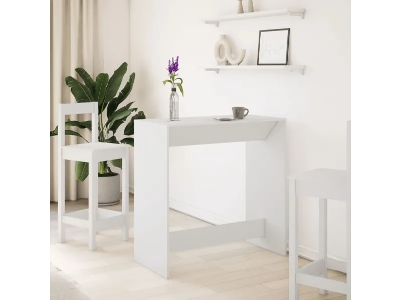 Table de bar blanc 102x50x103,5 cm bois d'ingénierie