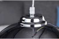 Lampe suspendue design boule en métal chromé