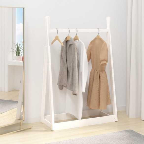 Porte-vêtements Blanc 100x45x150 cm Bois de pin massif
