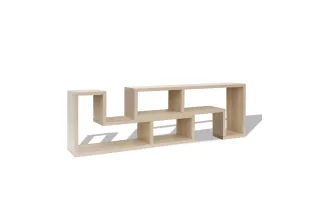 Meuble TV double en forme de L Chêne 2