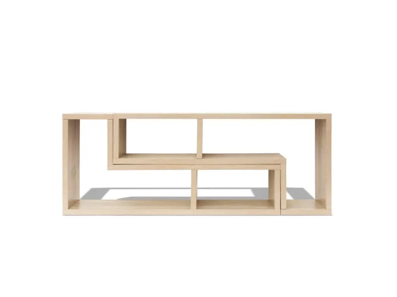 Meuble TV double en forme de L Chêne