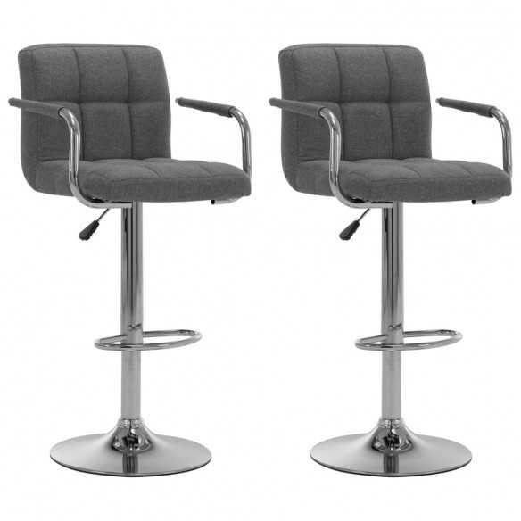 Chaises de bar lot de 2 gris clair tissu