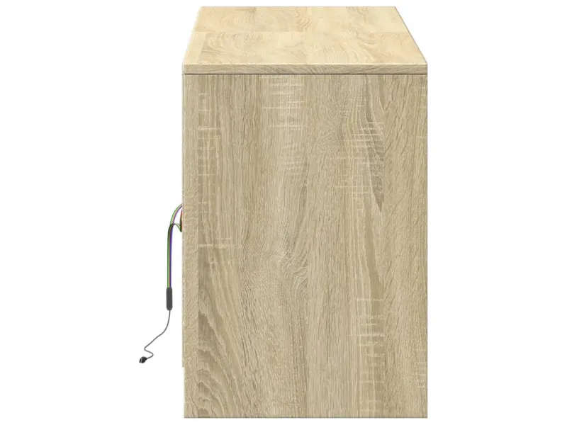 Meuble TV avec LED chêne sonoma 139,5x34x50cm bois d'ingénierie