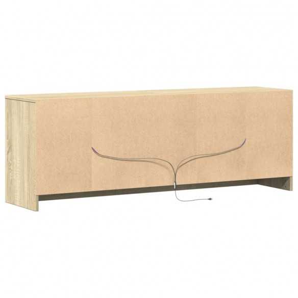 Meuble TV avec LED chêne sonoma 139,5x34x50cm bois d'ingénierie