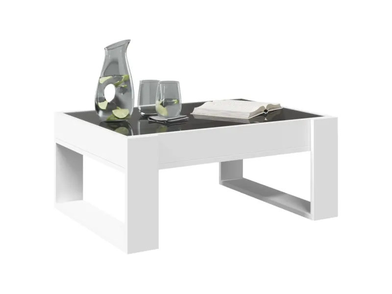 Table basse avec LED infini blanc 70x53x30 cm