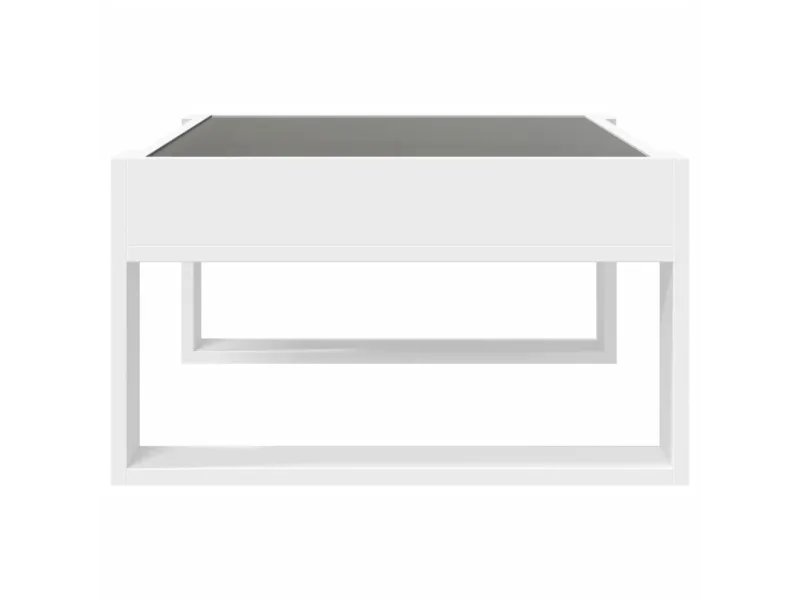 Table basse avec LED infini blanc 70x53x30 cm
